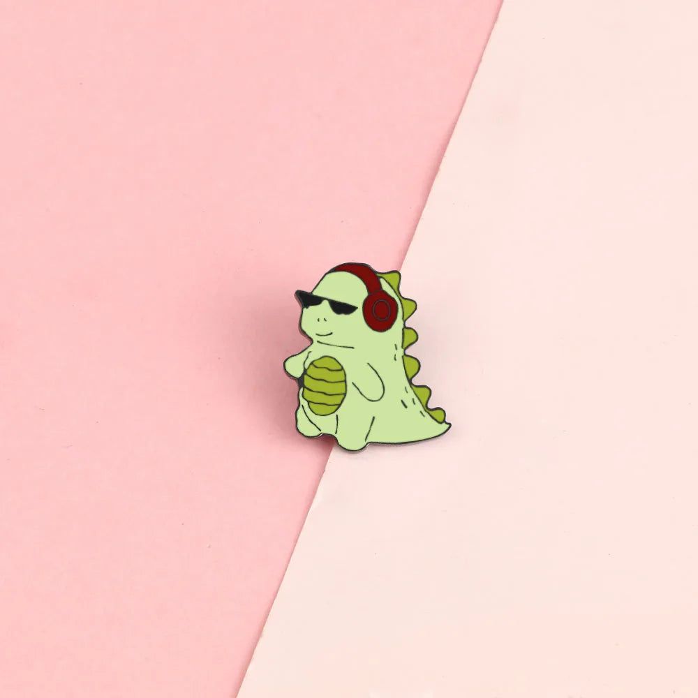 10 Style Cute Dinosaurs Enamel Pins Creative Animal Brooches Kids Backpack Decoration Jewelry Women Coat Lapel Pin Badges Gift