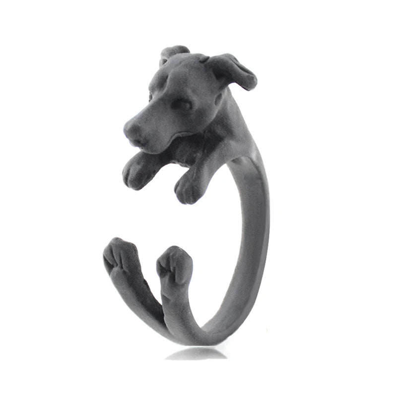 Retro 3D Beagle&German Shepherd&Schnauzer Dog Ring Women Anel Punk Style Rings For Men Wrap Animal Rings Anniversary Bijoux Gift
