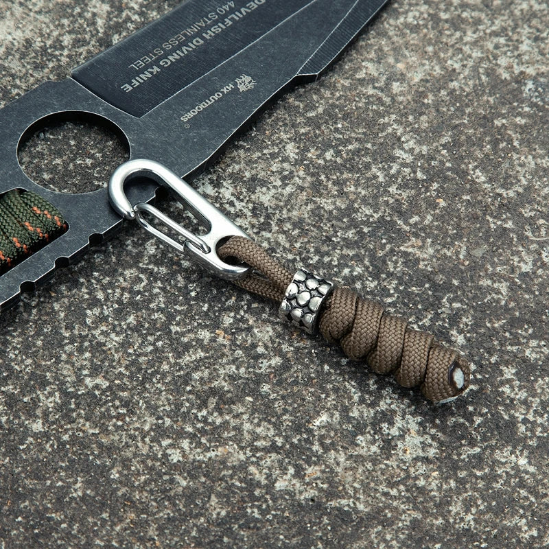 Paracord Keychain Outdoor Climbing Metal Buckle High Strength Parachute Cord Self-Defense Emergency Survival Backpack Key Ring