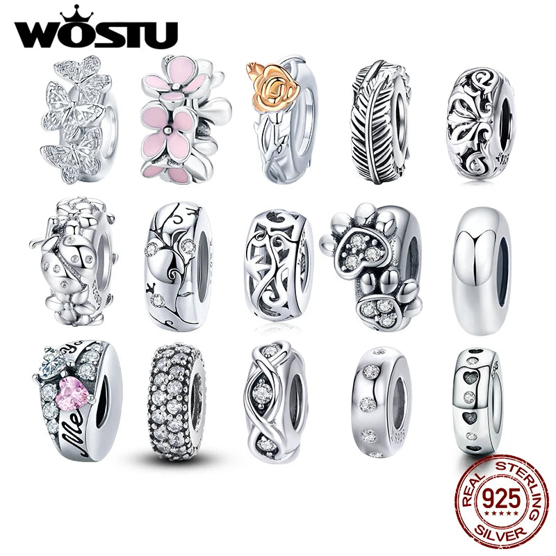 WOSTU Authentic 925 Sterling Silver Hot Sale Endless Love Charm Pendant Fit Bracelet Women Party Fashion DIY Jewelry Gift Making
