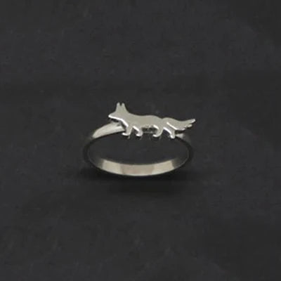 MKENDN Ring-Set mit Tierfußabdruck, Schlangenpaar, für Damen und Herren, Wolf, Fuchs, Geweih, Vogel, silberfarbener Ring, Geschenk für Taufe oder Ostern
