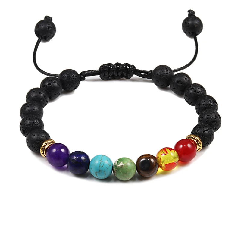 Natural Stone 6/8/10mm Beads Tiger Eye Bracelet Classic Men Women Buddha Black Lava Bracelets Minimalist Yoga Meditation Jewelry - Madeinsea©