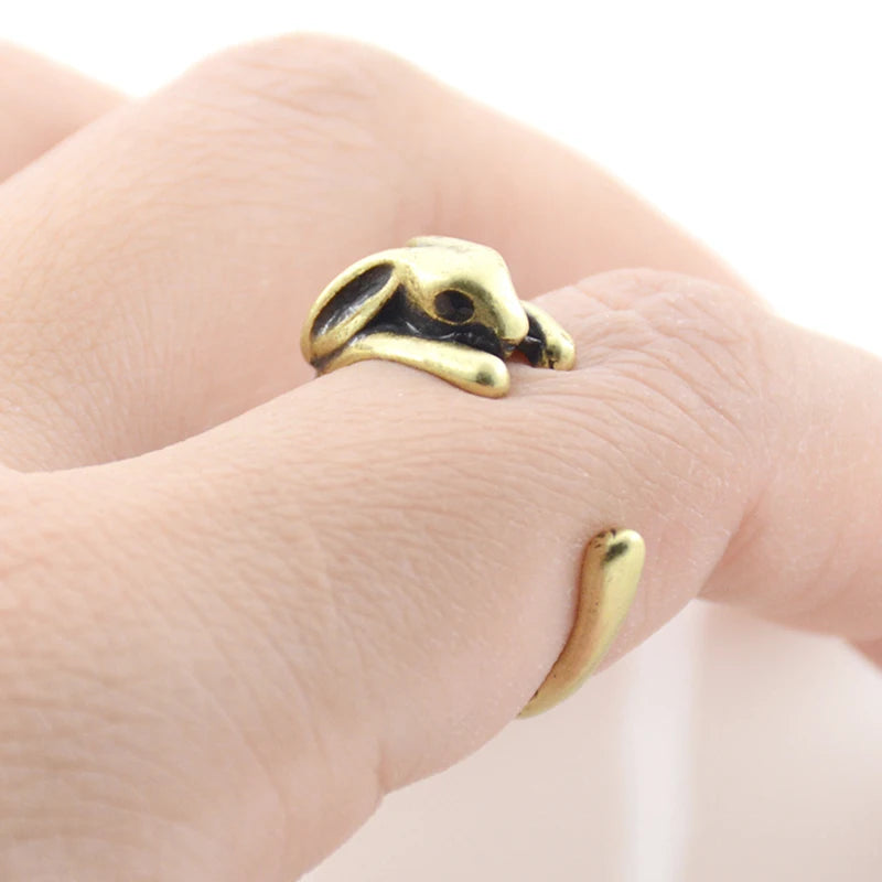 Vintage Silver Plated Boho Rabbit Fox Owl Anel Rings For Women Punk Anillos Metal Knuckle Ring Men Jewelry Best Friend Gifts