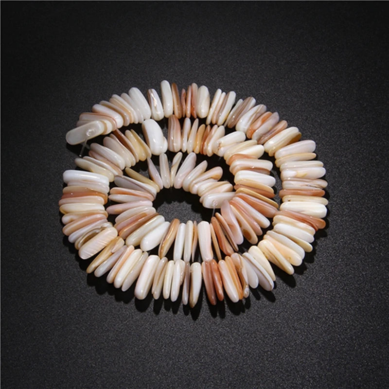 Natural White Mother of Pearl Shell Beads Oval Round Freshwater Shell Beads for Jewelry Making Necklace Bracelet DIY 15" - Madeinsea©