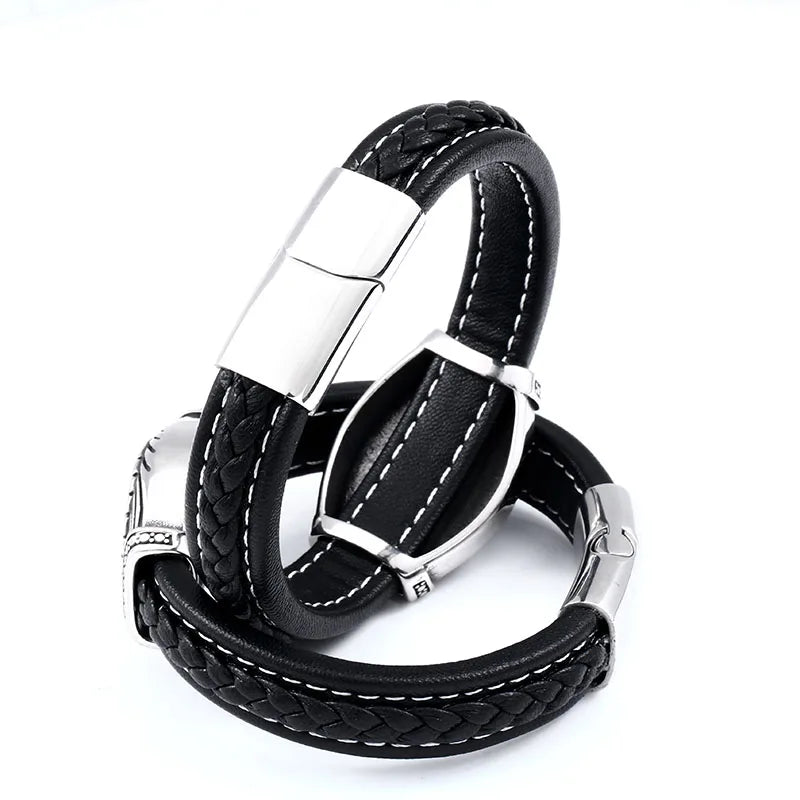 Beier 316L Stainless Steel Nordic Viking Stacked Triangle Bangle Novos Symbol High Quality Jewelry LLBC-L052L