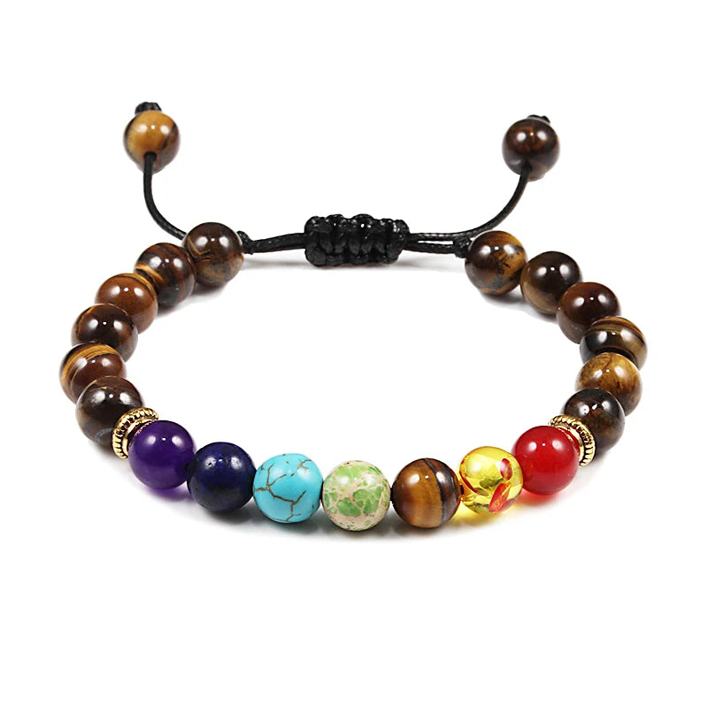 Natural Stone 6/8/10mm Beads Tiger Eye Bracelet Classic Men Women Buddha Black Lava Bracelets Minimalist Yoga Meditation Jewelry - Madeinsea©