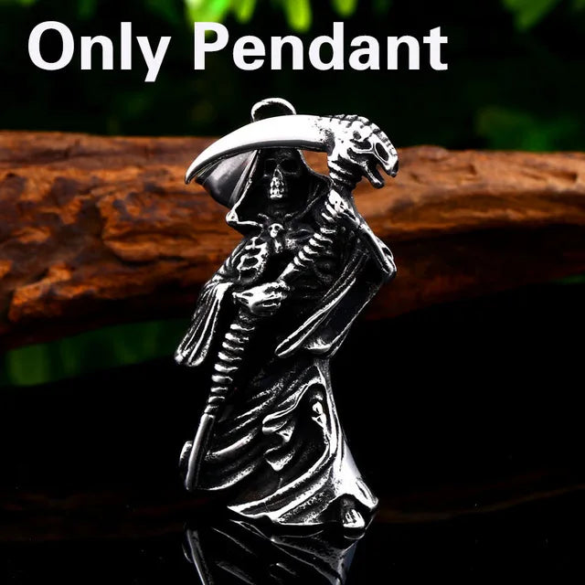 Beier 316L stainless steel Classic devil skull knife men's pendant necklace punk high quality jewelry LLBP8-431P