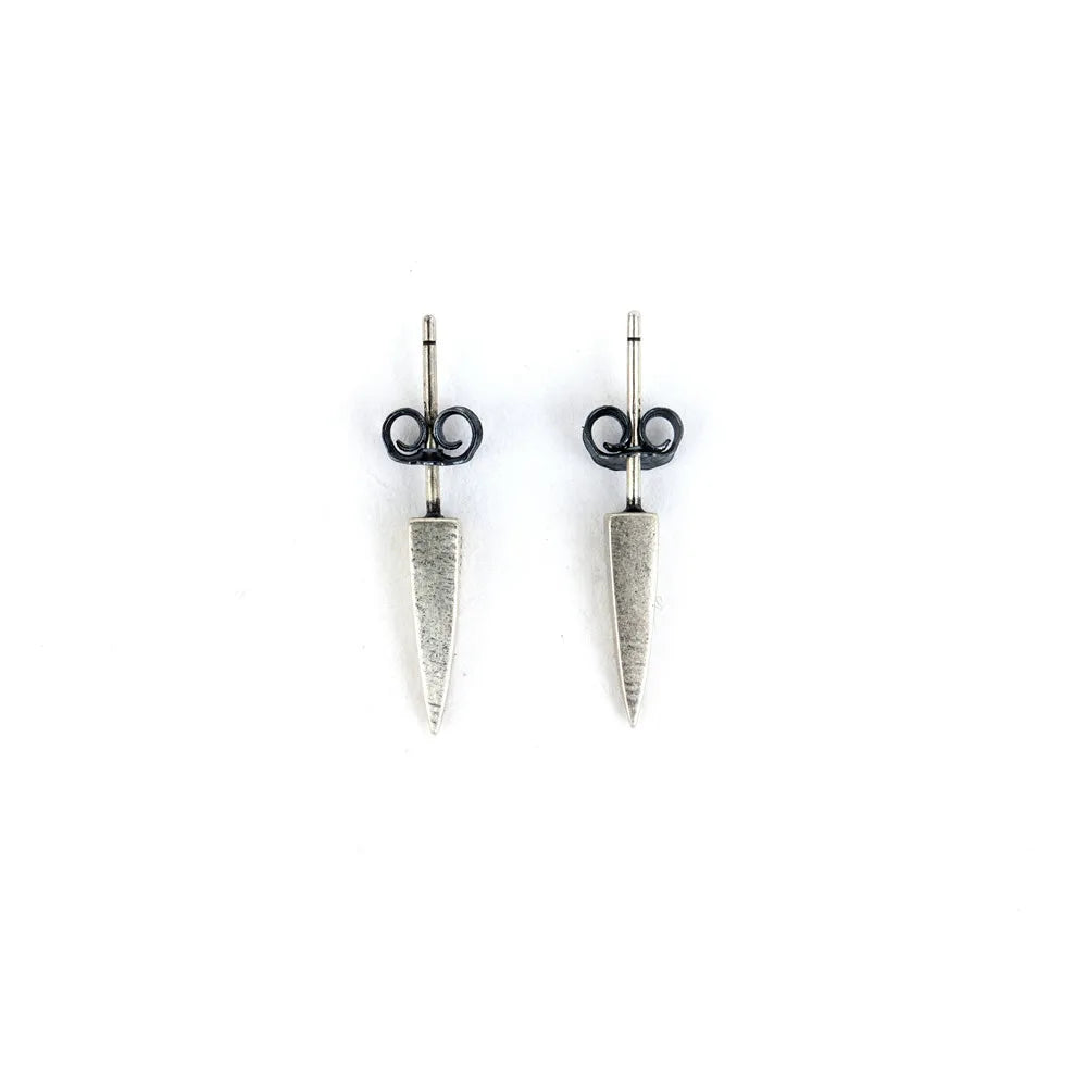 MKENDN 925 Sterling Silver Creative Retro Dagger Stud Earring Trendy Street Punk Style Ear Pin for Men Women Halloween Jewelry