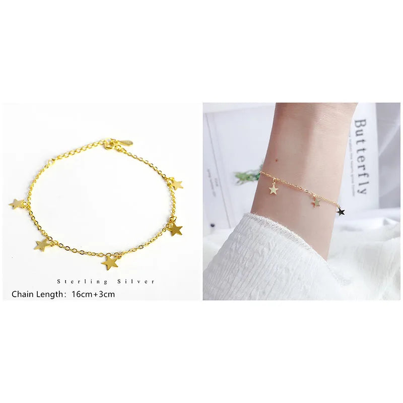 925 Sterling Silver Minimalist Style Chain Bracelet For Women Classic Fashion Student Couple Wristband Jewelry Accessories