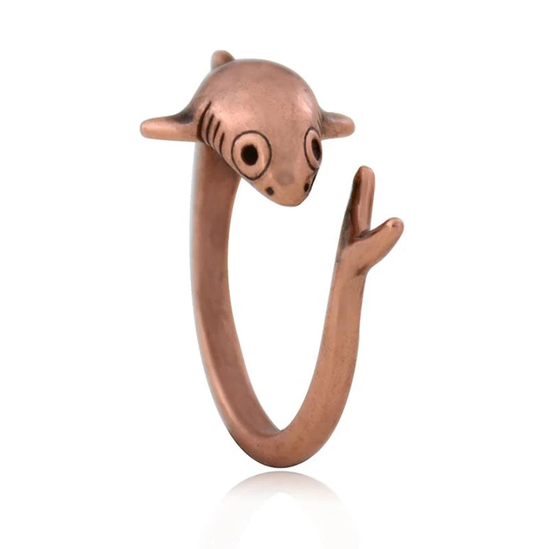 Adjustable 3D Shark Anel Men Ring Punk Fish Anillos Bague Femme Rings For Women Jewelry Anillos Mujer Accessories Lover Gifts