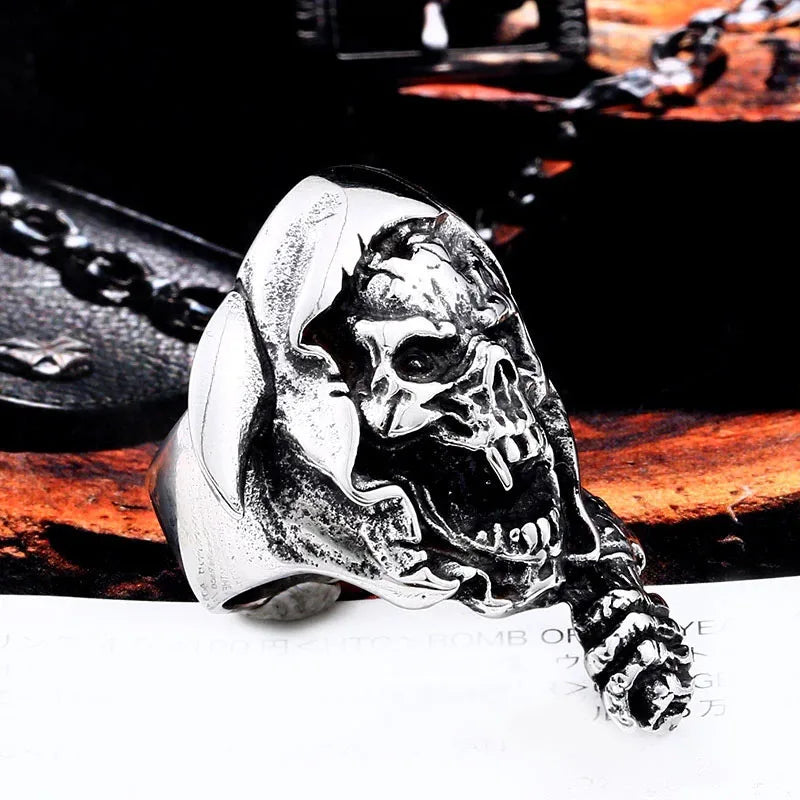 Beier new store 316L Stainless Steel ring skull Men's skull ring punk biker hand for gift High-quality jewelry LLBR8-559R