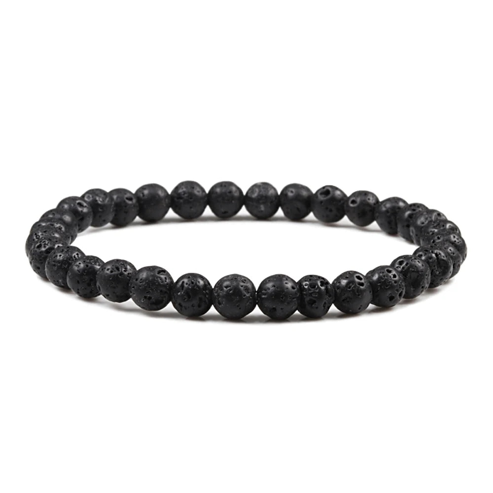 Natural Stone 6/8/10mm Beads Tiger Eye Bracelet Classic Men Women Buddha Black Lava Bracelets Minimalist Yoga Meditation Jewelry - Madeinsea©