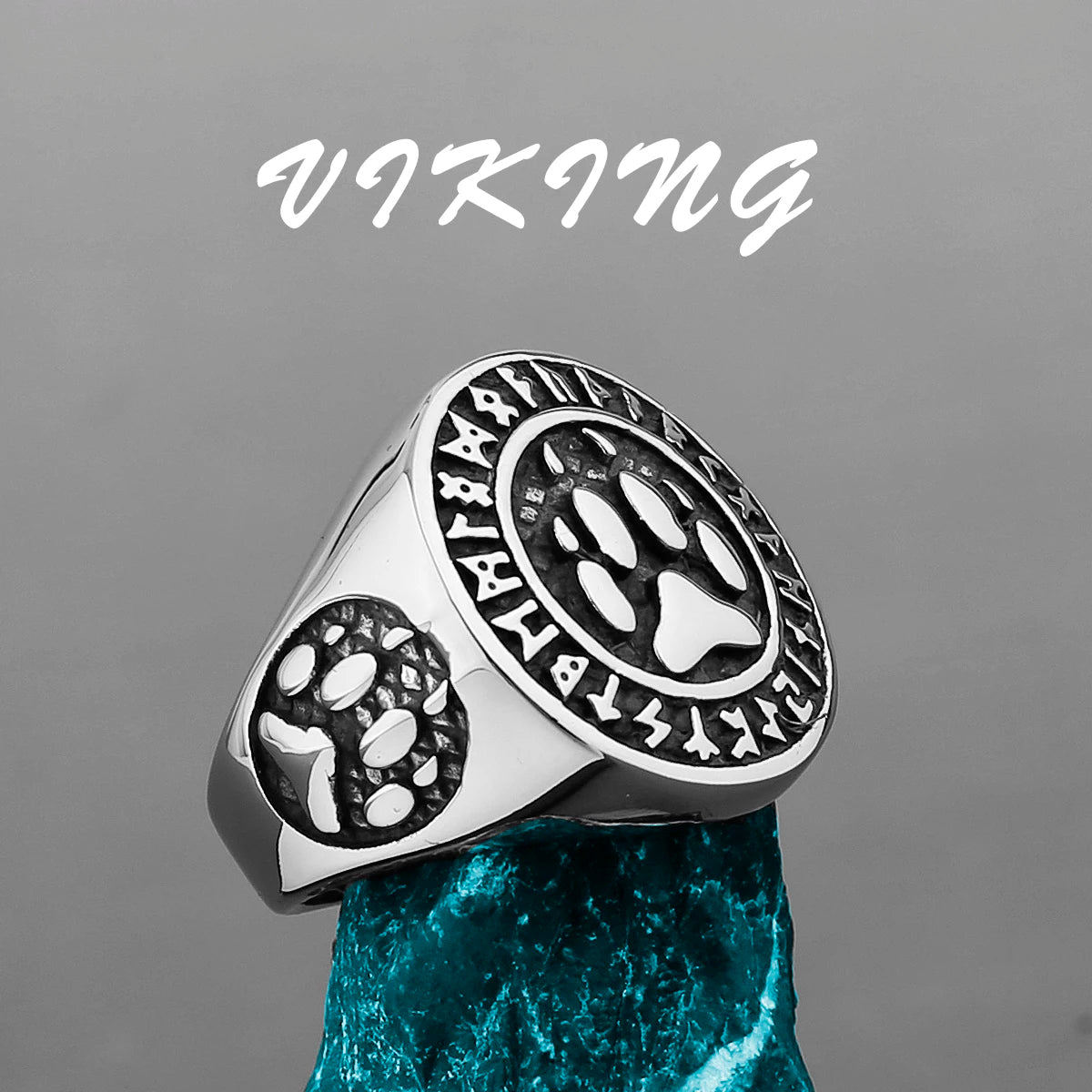 Nordic Viking Stainless Steel Ring Anchor Compass Tree of Life Rune Amulet Wolf Men Women Finger Jewelry Biker Party Club Gift