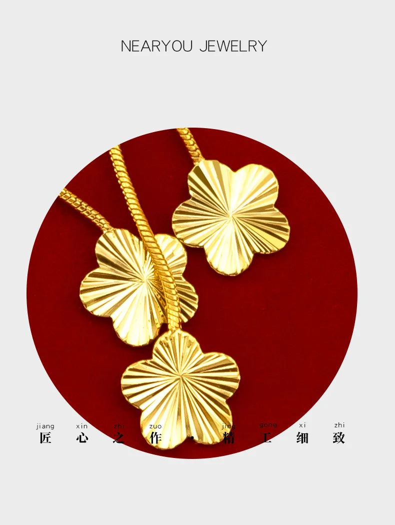 Genuine 18K AU750 Gold Drop Earrings Simple Plum Blossom Design for Women Flower Tassel Earrings Fine Jewelry 2021 Gifts