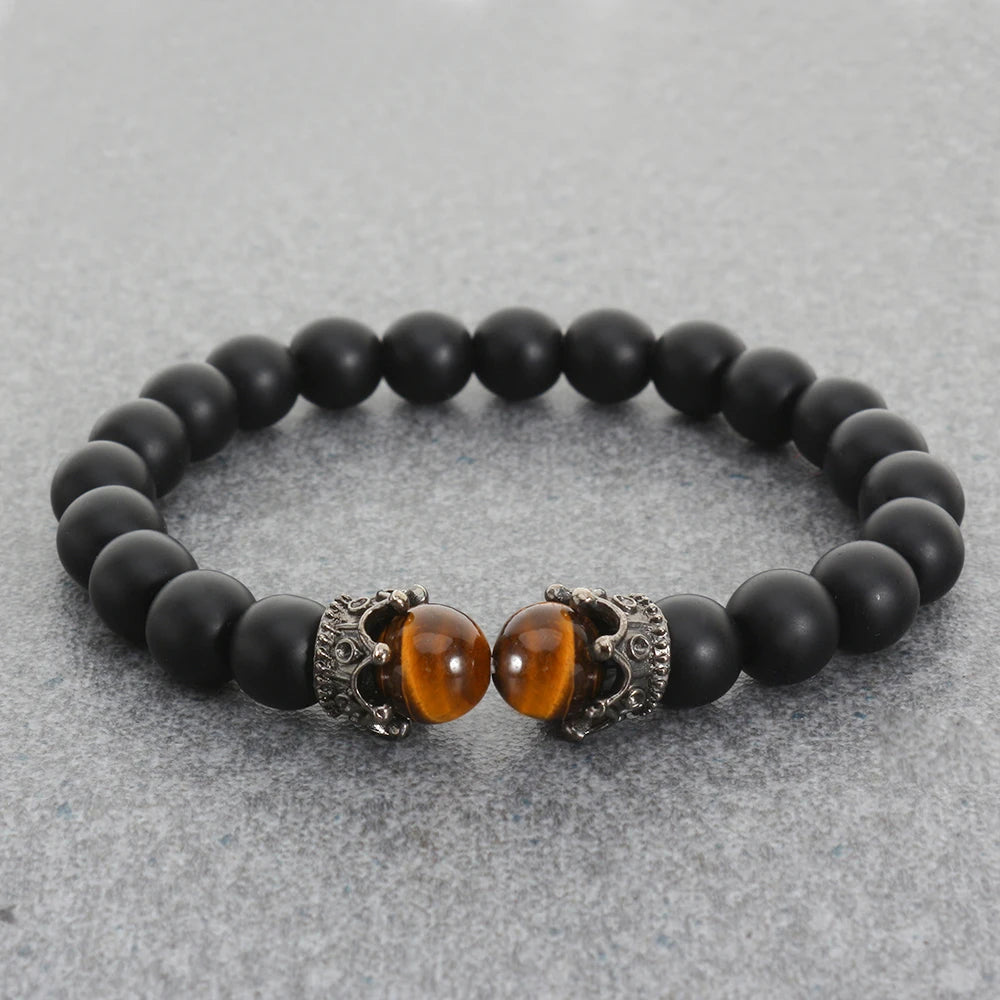 8mm Natural Lava Stone Beads Bracelet