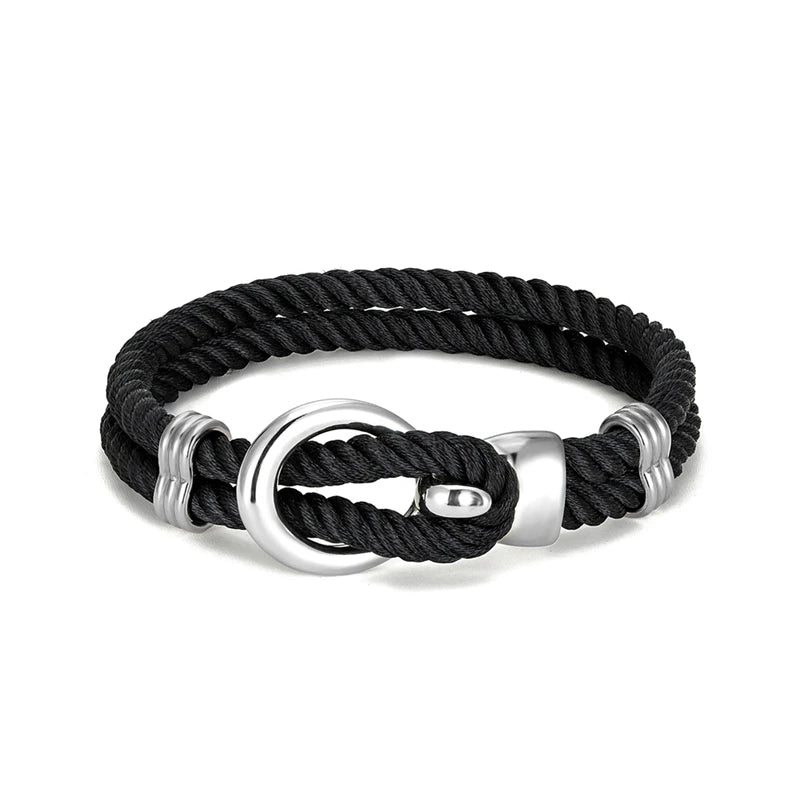 MKENDN Fashion Men Women Anchor Bracelets Charm Nautical Survival Rope Chain Paracord Bracelet Male Wrap Metal Sport Hooks - Madeinsea©