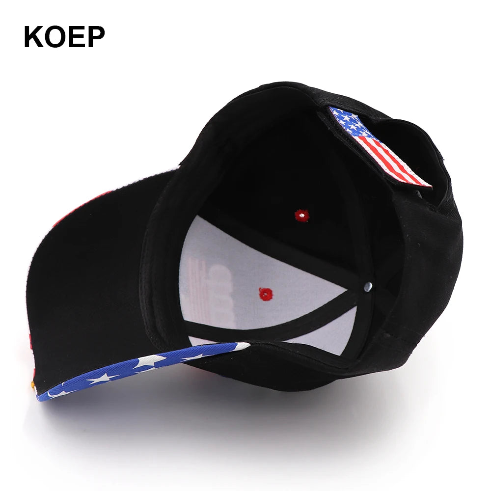 Donald Trump 2020 changé en 2024 Casquette USA Drapeau Casquettes de baseball Keep America Great Snapback Président Chapeau 3D Broderie En Gros