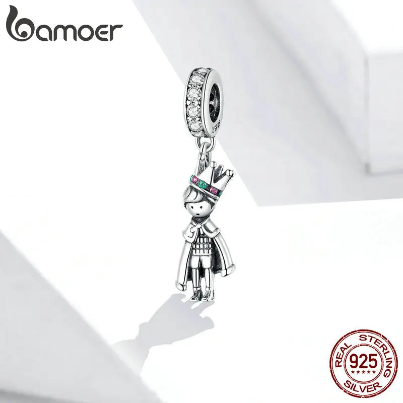 BAMOER 925 Sterling Silber Prinz des Meeres Anhänger Charms für Original Armband oder Halskette 925 Silber Perlen Bijoux DIY