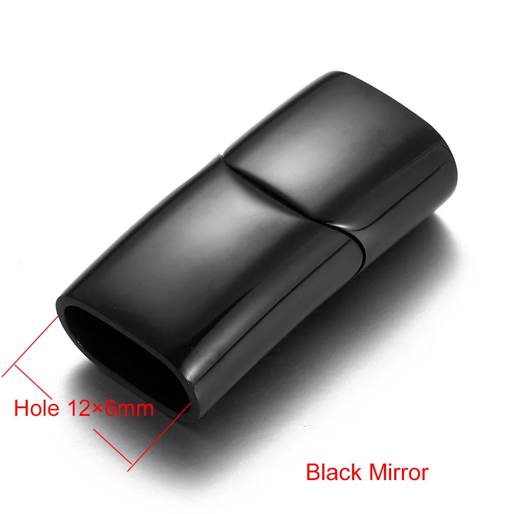 Stainless Steel Magnetic Clasp 12*6mm Hole Bracelet Magnet Clasp DIY Accessories Leather Jewelry Making Finding Supplies