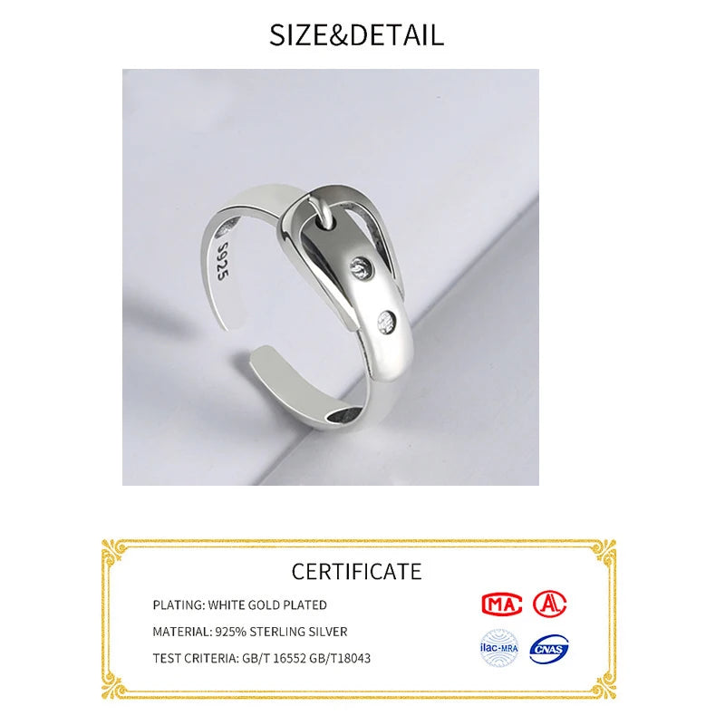 Wave Ring Real 925 Sterling Silver belt Fine Jewelry For Charm Women Birthday party Accessories Gift