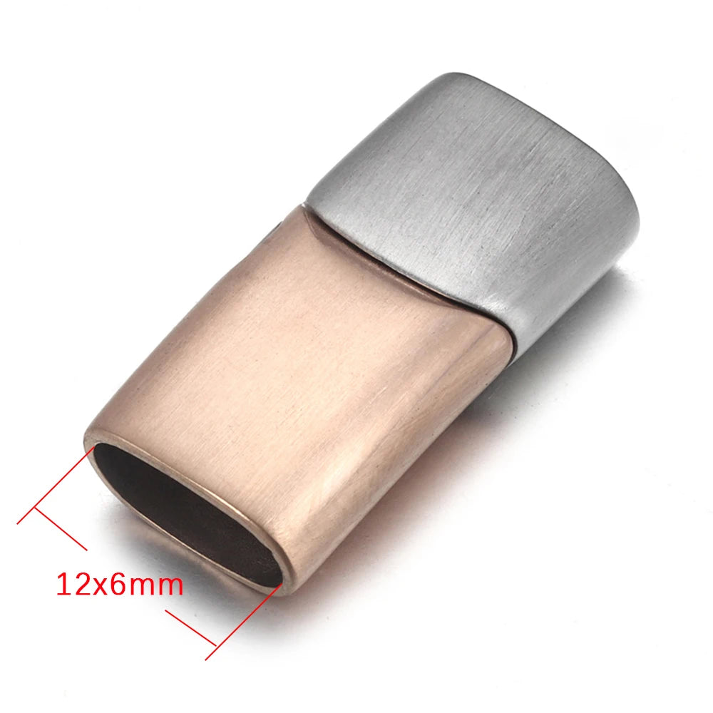 Stainless Steel Magnetic Clasp 12*6mm Hole Bracelet Magnet Clasp DIY Accessories Leather Jewelry Making Finding Supplies