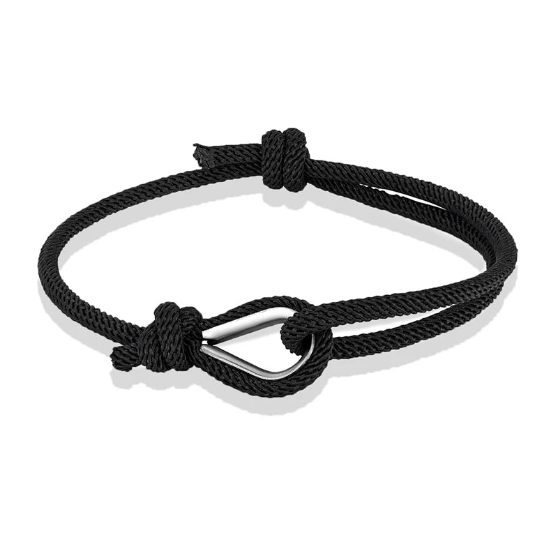 MKENDN Men Nautical Bracelet Adjustable Rope Bracelet With Stainless steel carabiner For Women Outdoor Survival Jewelry