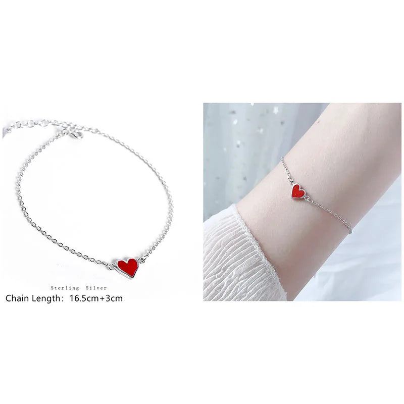 925 Sterling Silver Minimalist Style Chain Bracelet For Women Classic Fashion Student Couple Wristband Jewelry Accessories
