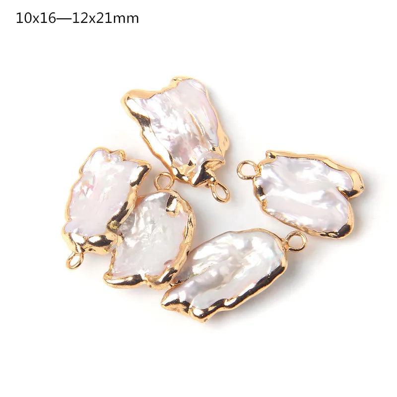 Hot Sale Irregular Shape Natural Pearls Pendant Freshwater Pearl Charms For Fine Jewelry Making Bracelet  DIY Necklaces 2pcs/lot
