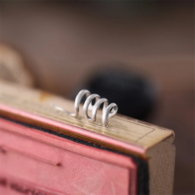 MKENDN Gothic Style Ear Cuffs Simple Clip Earrings for Women Climbers No Piercing Fake Cartilage Earring 925 Sterling Silver
