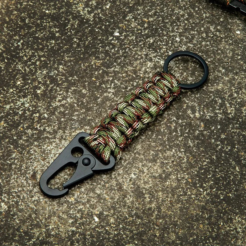 MKENDN Outdoor Umbrella Rope Corkscrew Car Keychain Carabiner Keychain Tactical Survival Tool Eagle Beak Snap Clip For Backpack