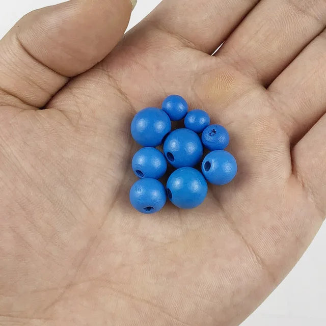 50~200 Stück Holzperlen Farbe 8/10/12mm Runde Kugel Spacer Perlen Naturholzperlen für Schmuckherstellung DIY Armband Finding