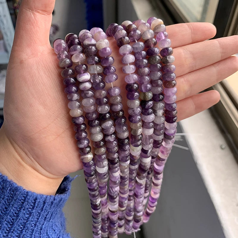 4X6MM/5X8MM Natural Stone Abacus Beads Rondelle Shape Lapis  Jaspers Jades Amazonite Bead For Jewelry Making Bracelet DIY 15.5"