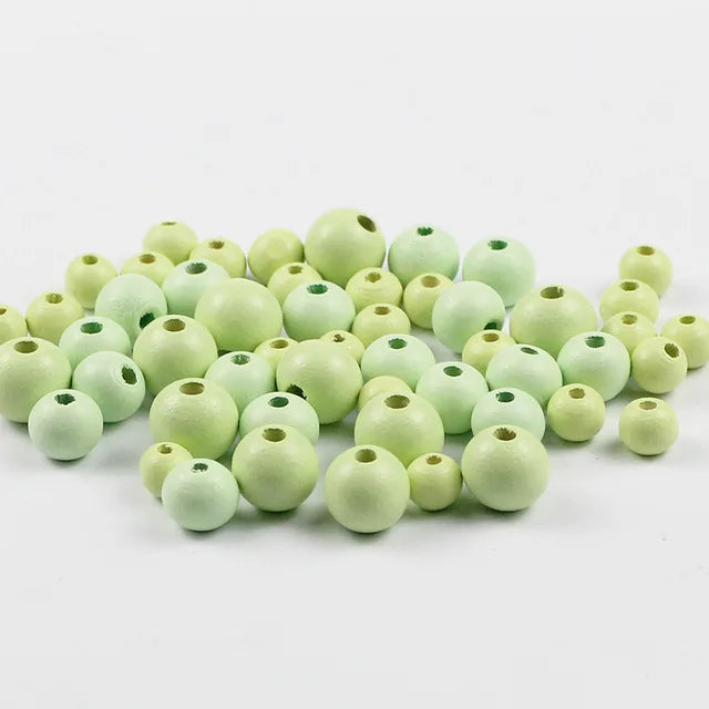 50~200 Stück Holzperlen Farbe 8/10/12mm Runde Kugel Spacer Perlen Naturholzperlen für Schmuckherstellung DIY Armband Finding