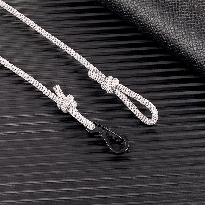 MKENDN Nautical Style Midnight Dark Blue Rope Bracelet Men Carabiner Clip Bracelet Minimalist Climbing Jewelry For Women