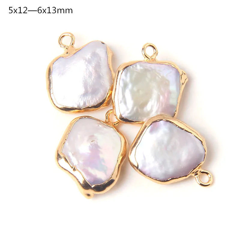 Hot Sale Irregular Shape Natural Pearls Pendant Freshwater Pearl Charms For Fine Jewelry Making Bracelet  DIY Necklaces 2pcs/lot