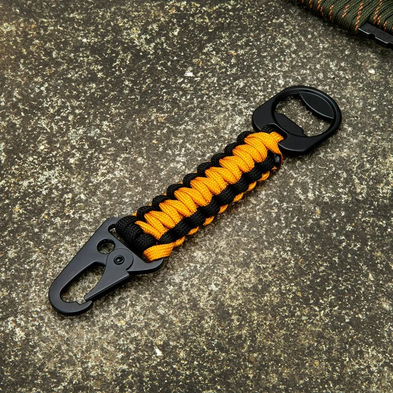 MKENDN Outdoor Umbrella Rope Corkscrew Car Keychain Carabiner Keychain Tactical Survival Tool Eagle Beak Snap Clip For Backpack