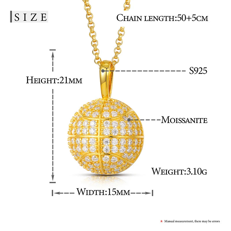 Fashion Top Quality 100% Sterling Silver 925 Earth Moissanite Pendant Necklace For Men's Hip Hop Jewelry Women 2021 Wedding