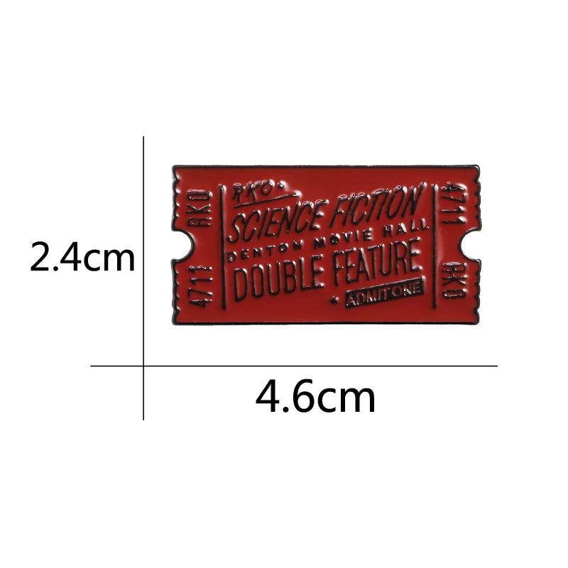 Red Black Movie Tickets Enamel Pins Rocky Horror Picture Show Ticket Brooches Badges Denim Shirt Lapel Pin Jeweley Friend Gifts