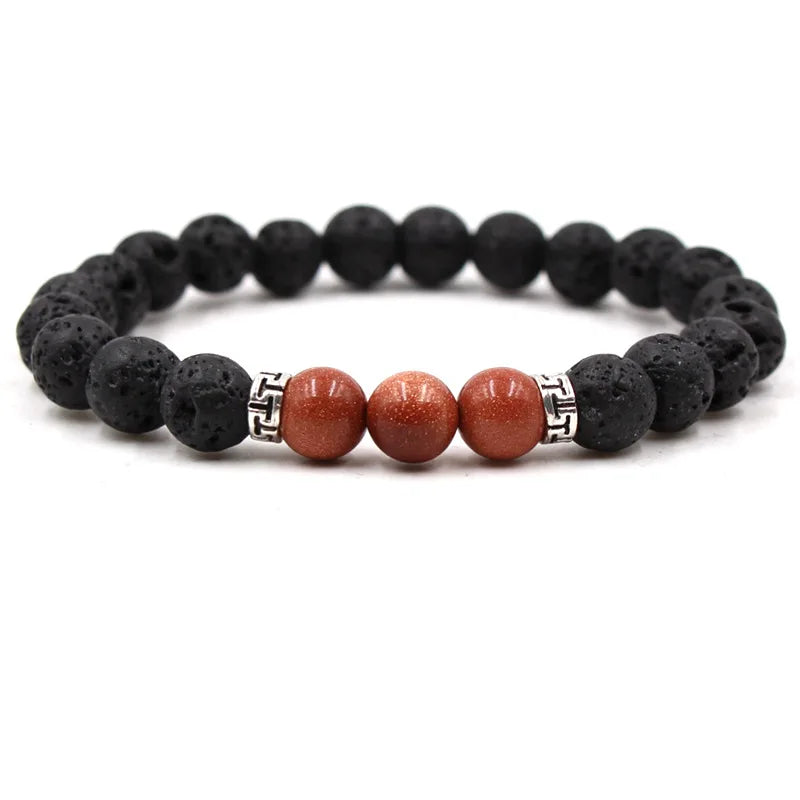 7 Chakra Essential Oils Diffuser beaded bracelets For women men Lava Rock Natural stone Charm Strand bracelet Yoga Jewelry