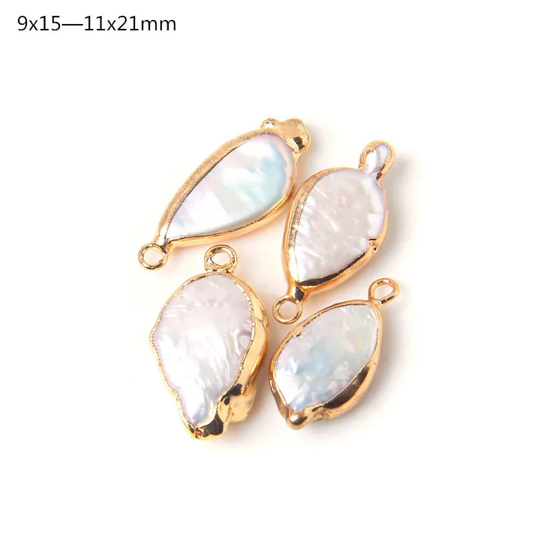 Hot Sale Irregular Shape Natural Pearls Pendant Freshwater Pearl Charms For Fine Jewelry Making Bracelet  DIY Necklaces 2pcs/lot