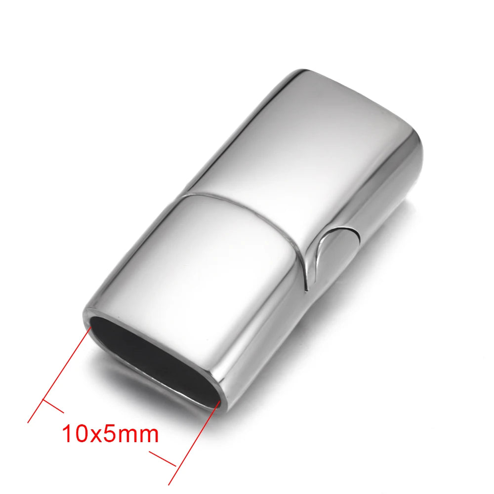 Stainless Steel Magnetic Clasp 12*6mm Hole Bracelet Magnet Clasp DIY Accessories Leather Jewelry Making Finding Supplies