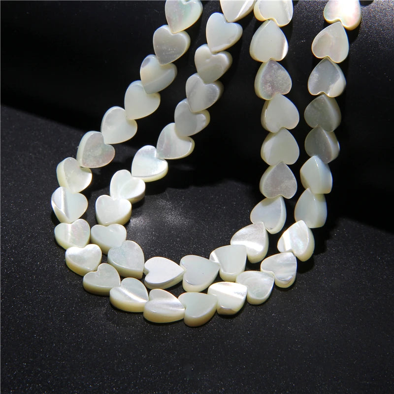 Natural White Mother of Pearl Shell Beads Oval Round Freshwater Shell Beads for Jewelry Making Necklace Bracelet DIY 15" - Madeinsea©