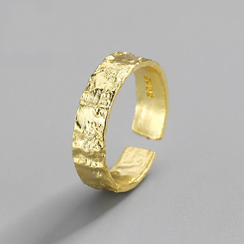 Irregular Rock Texture Gold Ring Women Rings 925 Sterling Silver Anillo Plata 925 Mujer Parure Bijoux Femme 2020 Bague