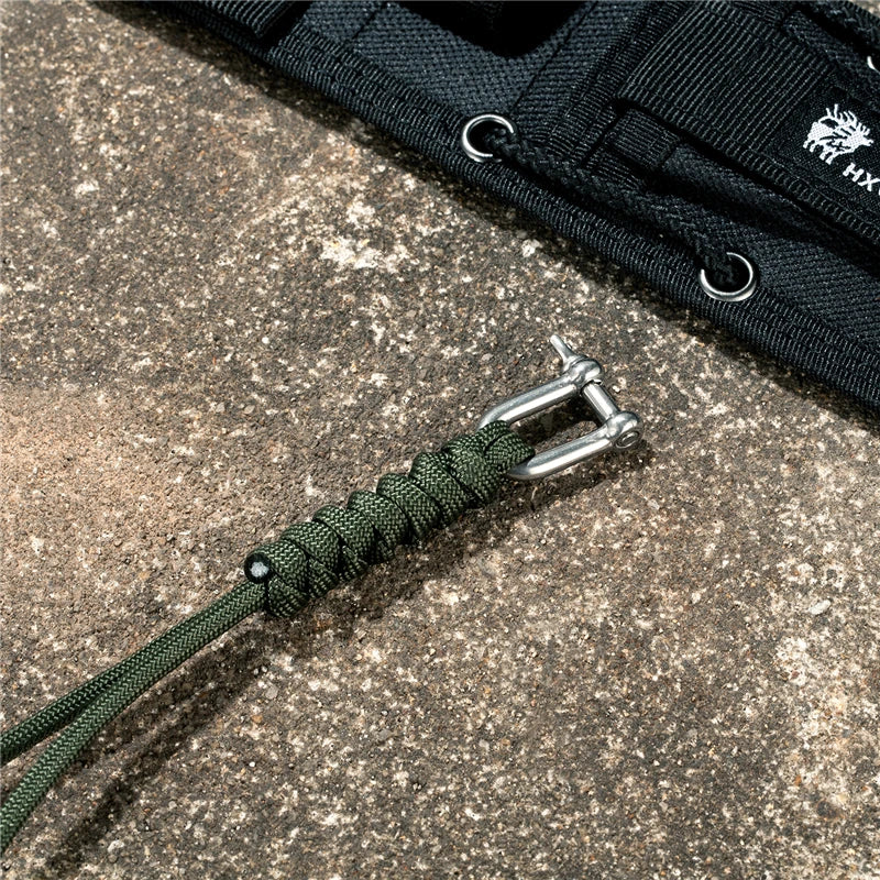 New Design Paracord Keychain stainless steel U-shaped Buckle Hand-woven keychain Wrist Anti-lost Rope Emergency Survival Tool