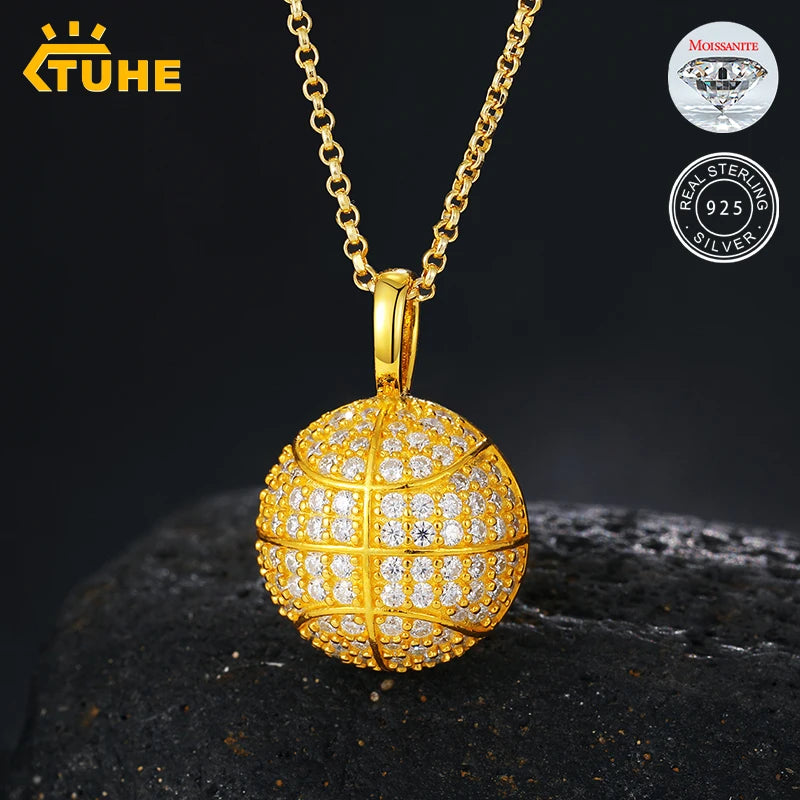 Fashion Top Quality 100% Sterling Silver 925 Earth Moissanite Pendant Necklace For Men's Hip Hop Jewelry Women 2021 Wedding