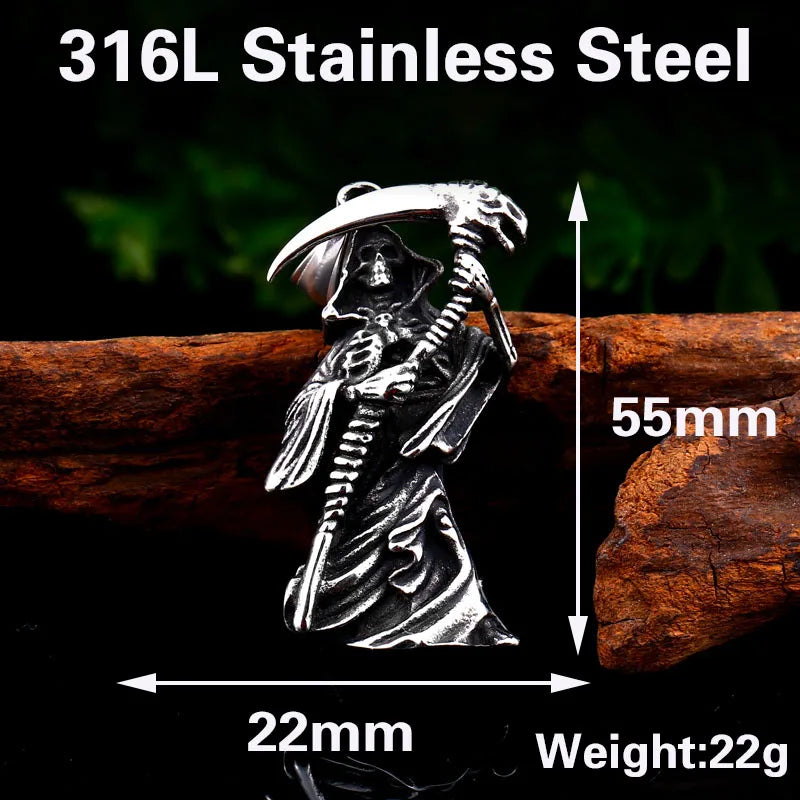 Beier 316L stainless steel Classic devil skull knife men's pendant necklace punk high quality jewelry LLBP8-431P