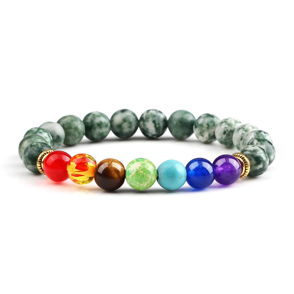 2Pcs Natural Stone 7 Chakra Healing Beaded Adjustable Braided Bracelets Men 8mm Lava Stretch Bracelet Women Reiki Buddha Jewelry