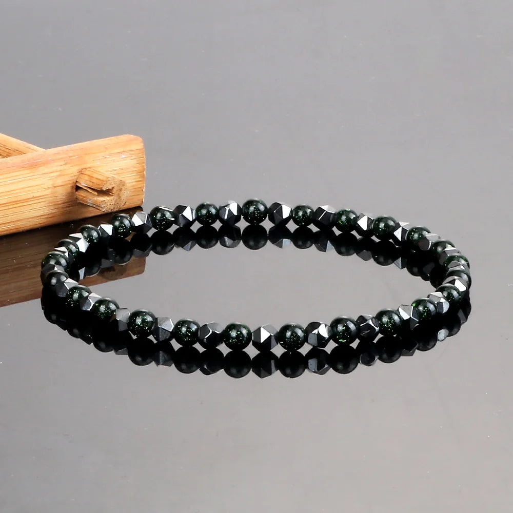 4mm Irregular Hematite Men Beaded Bracelets Natural Tiger Eye Lava Stone Beads Bracelets&Bangles Women Classic Jewelry Pulsera