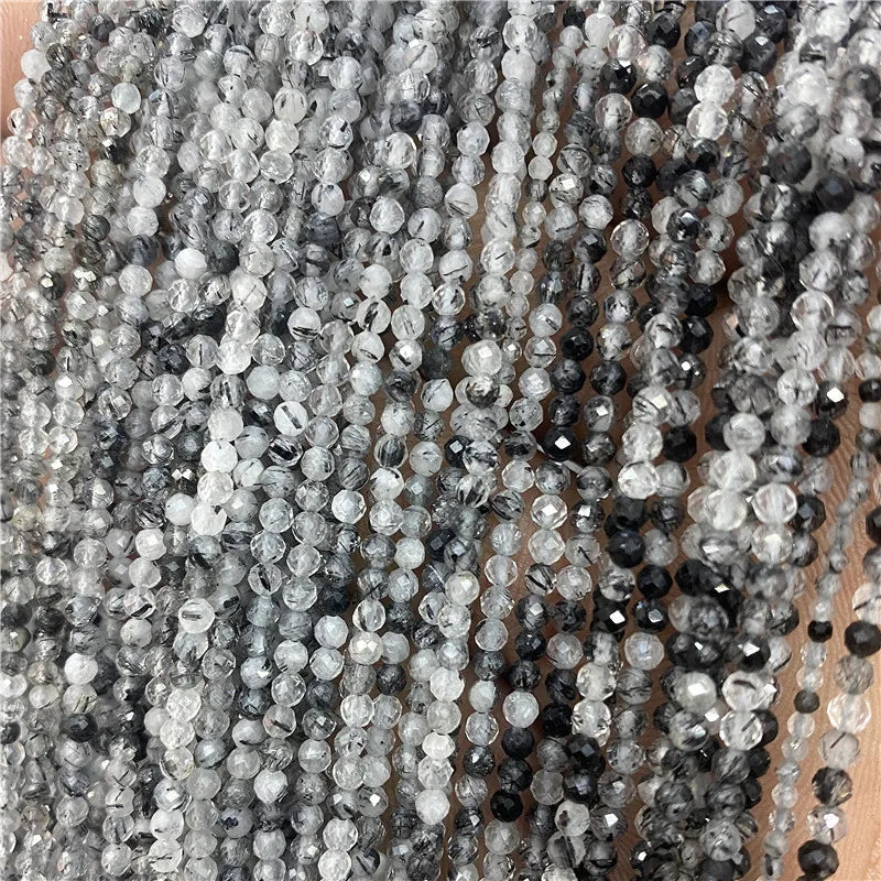 2 3mm Natural Labradorite Quartz Moonstone Crystal Stone Beads Round Faceted Loose Beads For Jewelry Making DIY Bracelet 15.5"