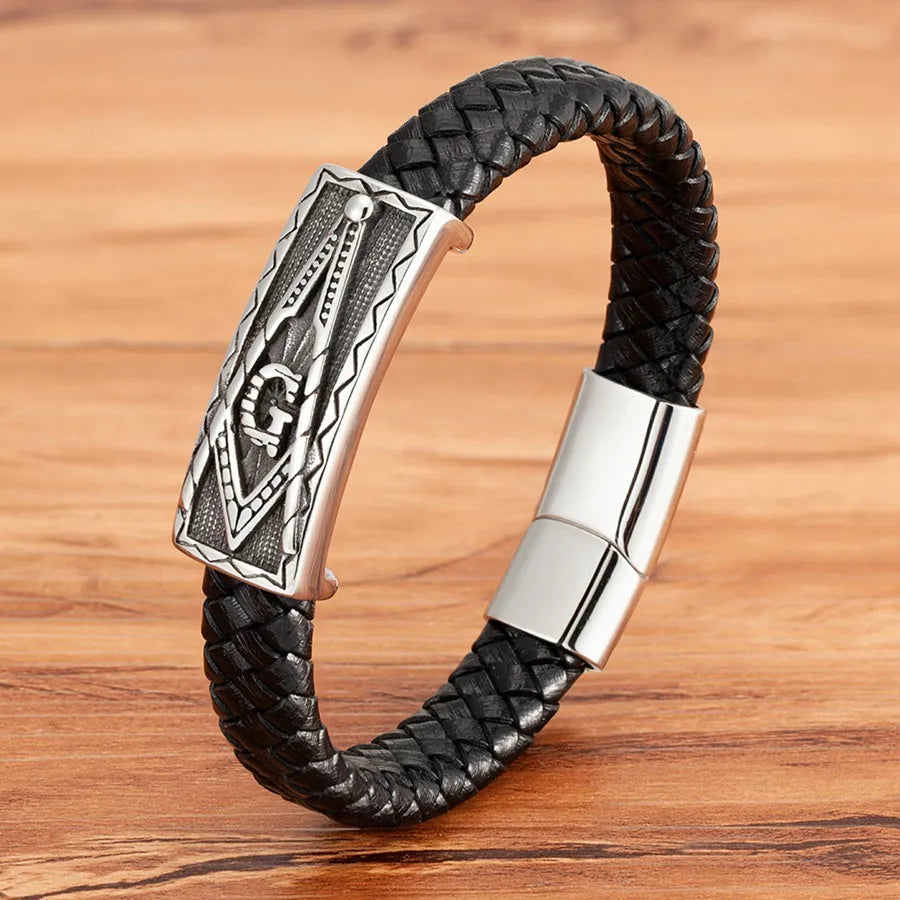 Bracelets et joncs en cuir pour hommes TYO Cool Style, motif crâne, hibou, scorpion et serpent, tressés en acier inoxydable, parfaits pour Halloween